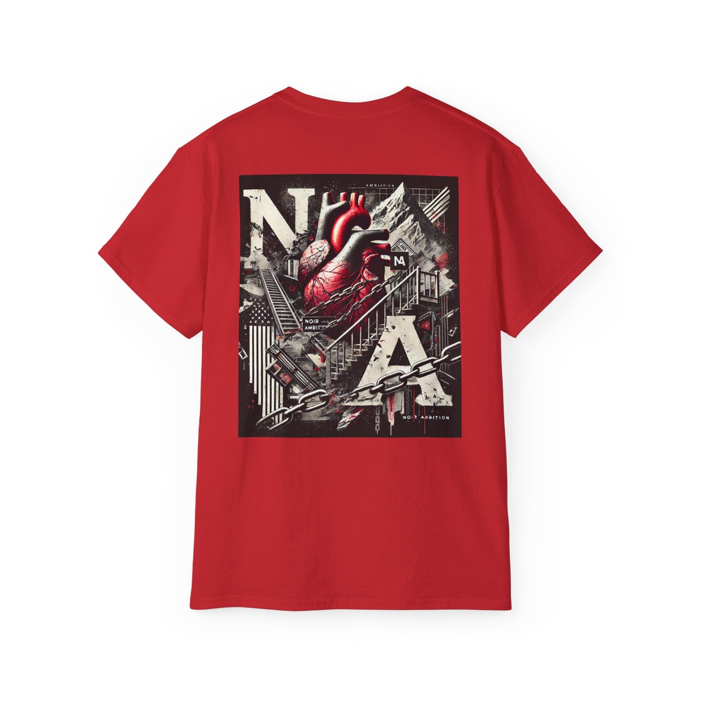 Noir Ambition Graphic Tee - Artistic Graphic Heart Design